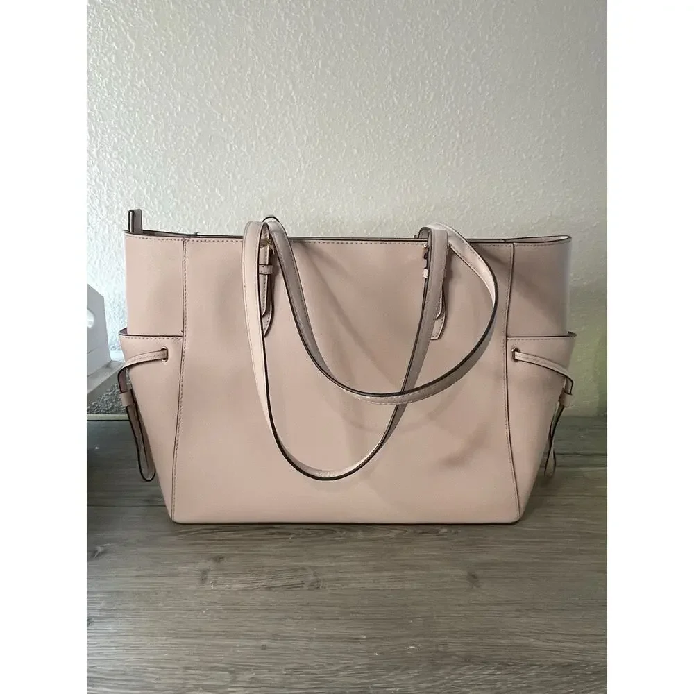 MICHAEL KORS GILLY LARGE DRAWSTRING TRAVEL TOTE SHOULDER BAG PINK POWDER BLUSH